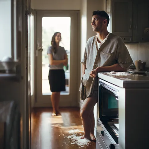 Funny Dating & Love story illustration - Scrolling the Microwave