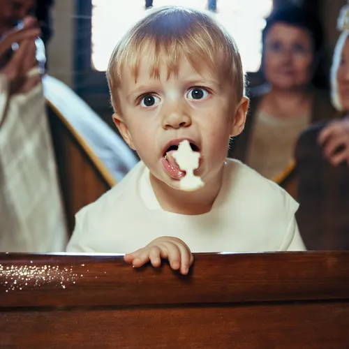 Funny Family & Kids story illustration - The Great Communion Cracker Incident of '09