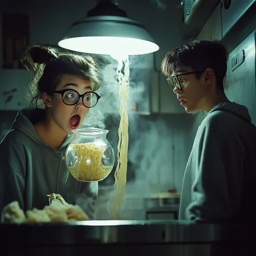 Funny School Life story illustration - The Kettle Incident: A Love Story in Three Noodles